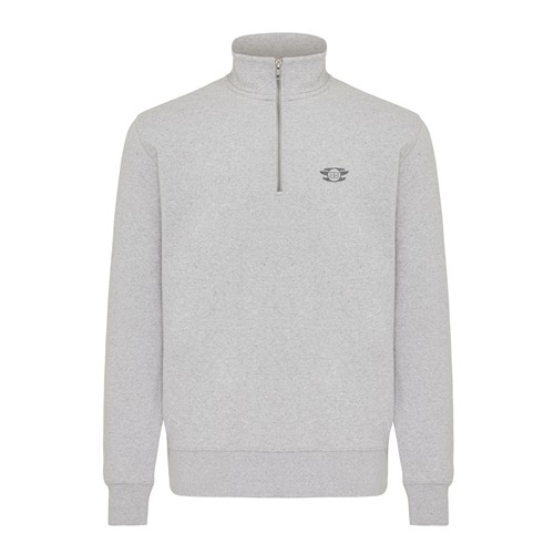 moteado gris claro IQONIQ Elgon Sudadera Media Cremallera Algodón Reciclado