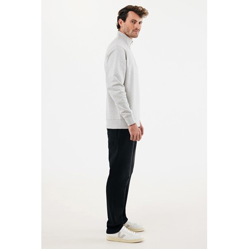 moteado gris claro IQONIQ Elgon Sudadera Media Cremallera Algodón Reciclado
