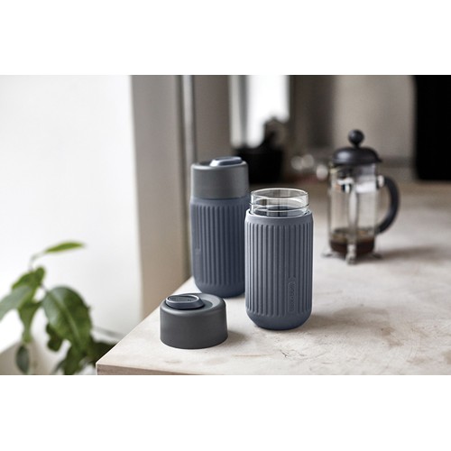 gray Vaso de vidrio Black+Blum de 340 ml