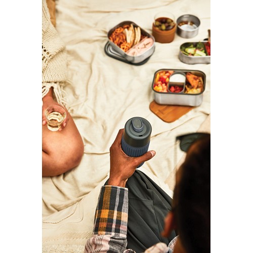 gray Vaso de vidrio Black+Blum de 340 ml