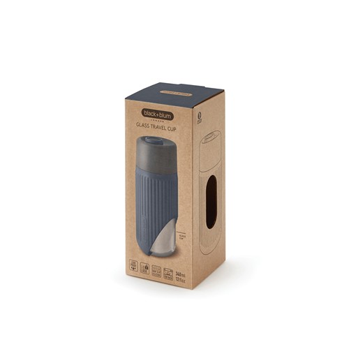 gray Vaso de vidrio Black+Blum de 340 ml