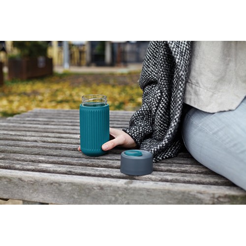 turquesa Vaso de vidrio Black+Blum de 340 ml