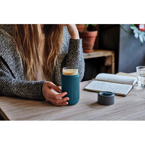 turquesa Vaso de vidrio Black+Blum de 340 ml
