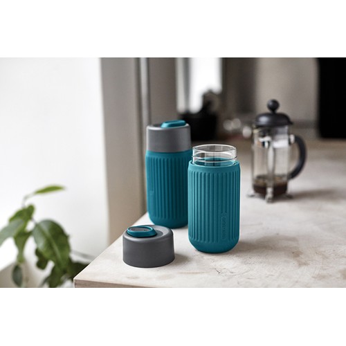 turquesa Vaso de vidrio Black+Blum de 340 ml