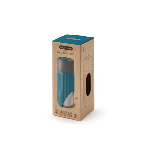 turquesa Vaso de vidrio Black+Blum de 340 ml