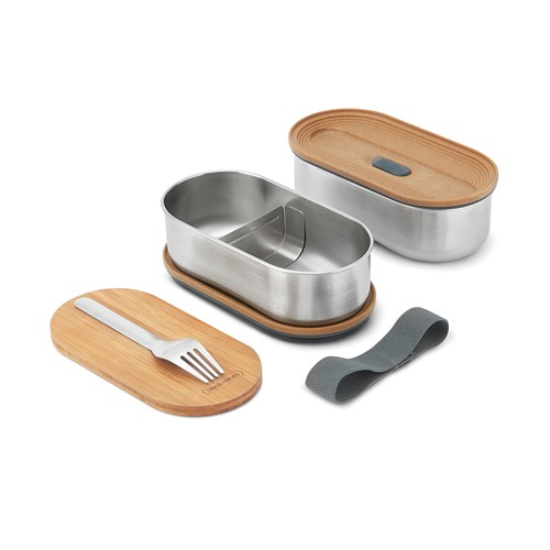 Boîte à bento double en acier inoxydable Black+Blum - 4