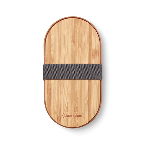 gray Tuppers Bento Doble de acero inoxidable Black+Blum