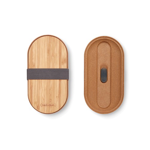 gray Tuppers Bento Doble de acero inoxidable Black+Blum