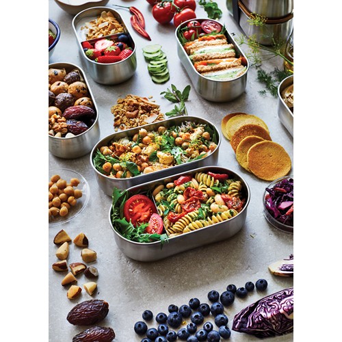 gray Tuppers Bento Doble de acero inoxidable Black+Blum