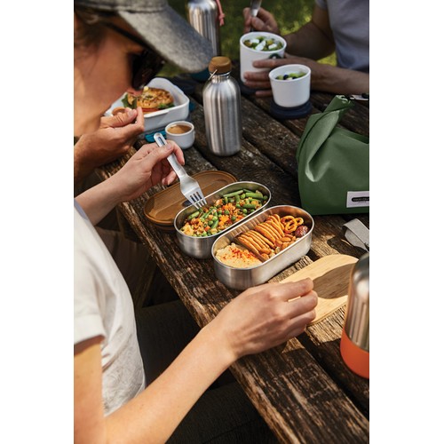 Caja Bento Doble de acero inoxidable Black+Blum