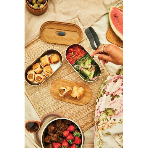Caja Bento Doble de acero inoxidable Black+Blum