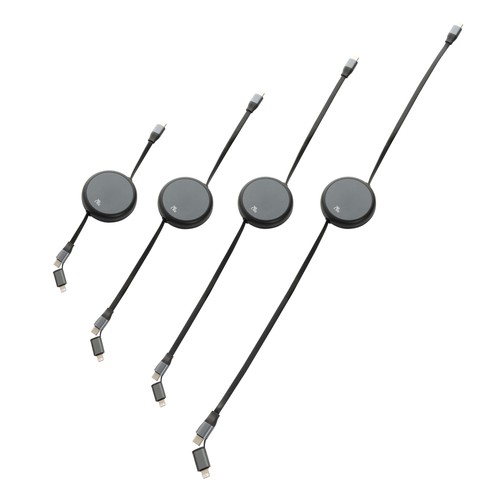 black Cable retráctil 2 en 1 aluminio reciclado Terra RCS 240W