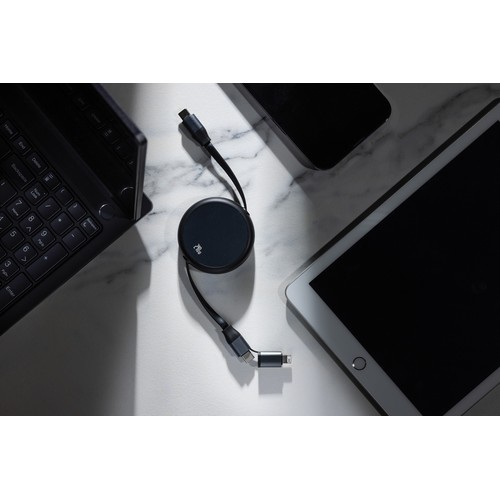 black Cable retráctil 2 en 1 aluminio reciclado Terra RCS 240W