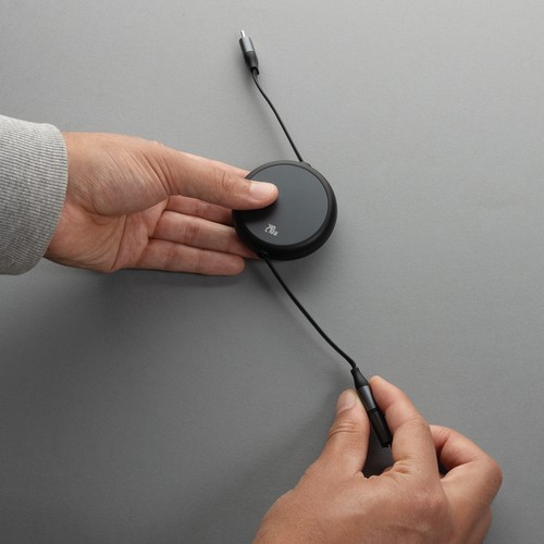 black Cable retráctil 2 en 1 aluminio reciclado Terra RCS 240W