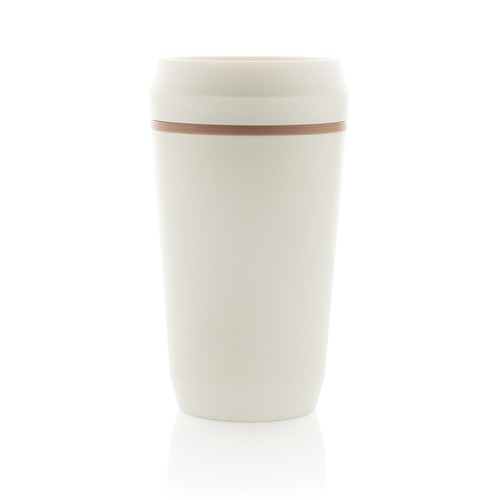 Vaso de plástico reciclado Topl To Go con tapa patentada 360