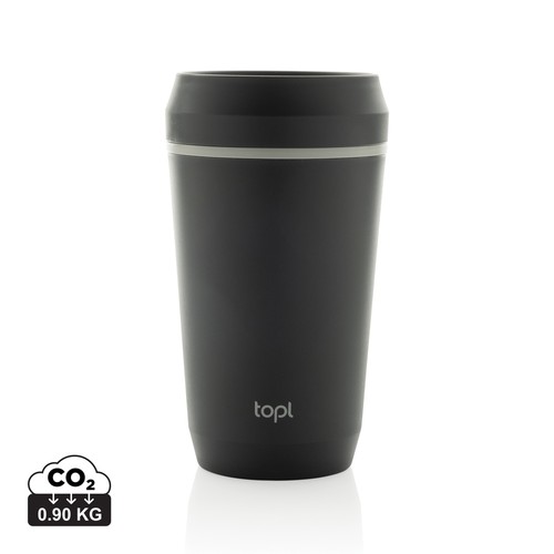 VASO DE PLÁSTICO RECICLADO TOPL TO GO CON TAPA PATENTADA 360