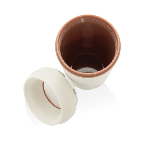 Vaso de plástico reciclado Topl To Go con tapa patentada 360