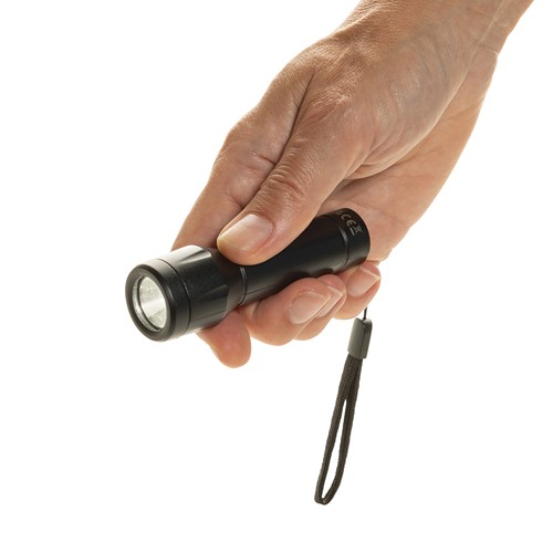 black Linterna recargable por USB Flara RSC de plástico reciclado