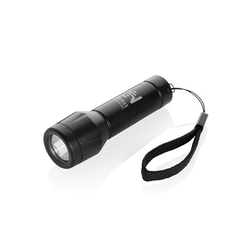 black Linterna recargable por USB Flara RSC de plástico reciclado