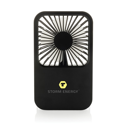 black Ventilador escritorio recargable plástico reciclado Aervina