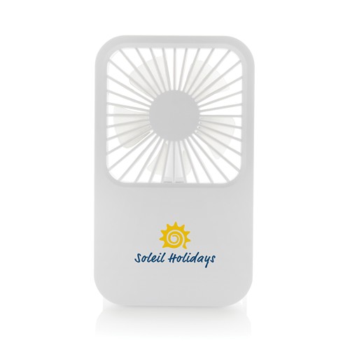 white Ventilador escritorio recargable plástico reciclado Aervina