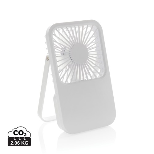 white Ventilador escritorio recargable plástico reciclado Aervina