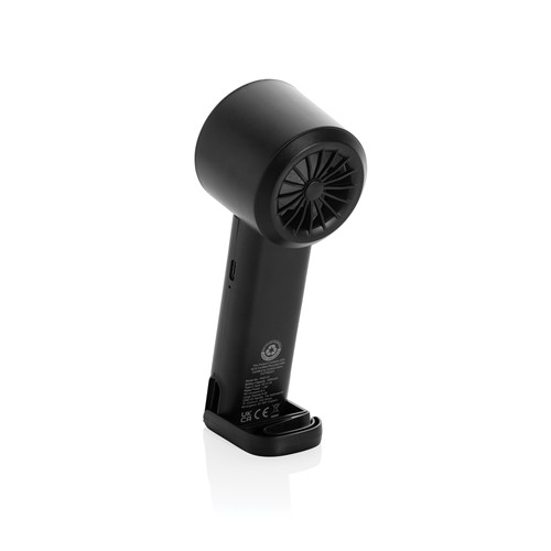 black Ventilador portátil recargable Twist RCS plástico reciclado