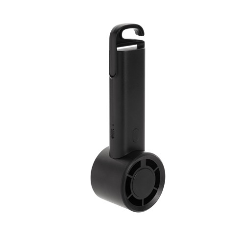 black Ventilador portátil recargable Twist RCS plástico reciclado