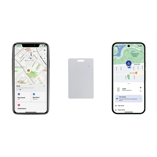 white Tarjeta finder ultrafina plástico RCS recargable Findit Dual