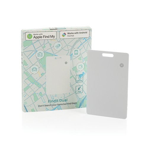 white Tarjeta finder ultrafina plástico RCS recargable Findit Dual
