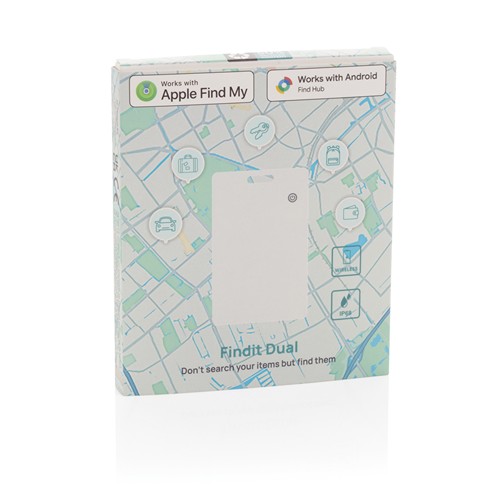white Tarjeta finder ultrafina plástico RCS recargable Findit Dual