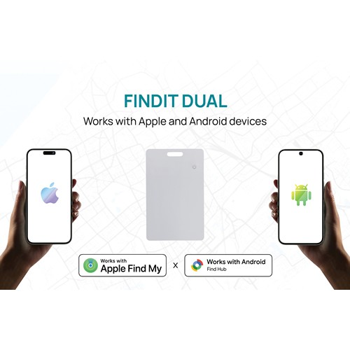 white Tarjeta finder ultrafina plástico RCS recargable Findit Dual