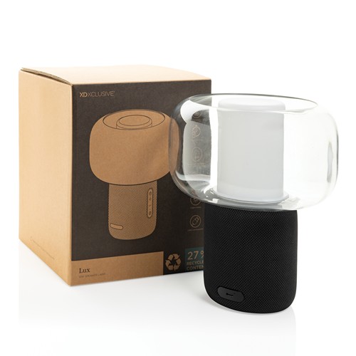 black Lámpara altavoz plástico reciclado Lux RCS 10W