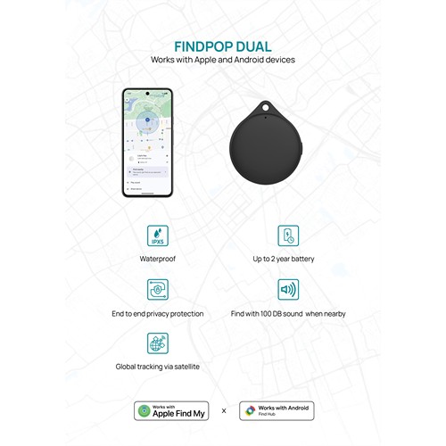 Géolocaliseur en plastique recyclé RCS IPX5 Findpop Dual - 9