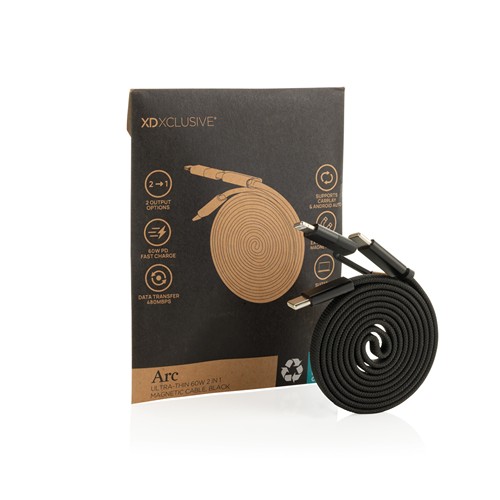 Câble magnétique 60W 2 en 1 Arc en PET RCS - 3