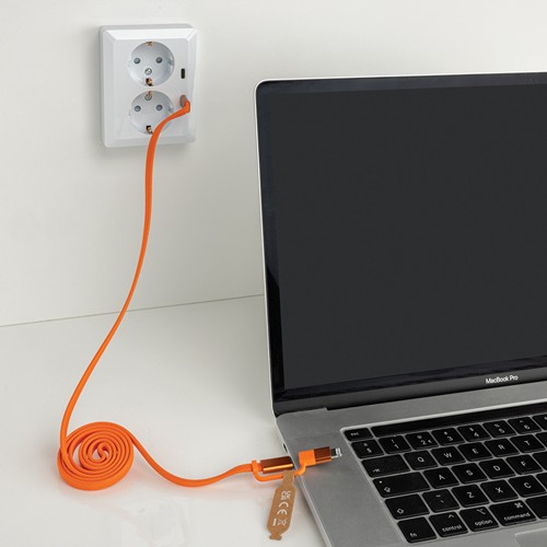 orange Cable magnético Arc 60W ultrafino 2 en 1 reciclado RCS