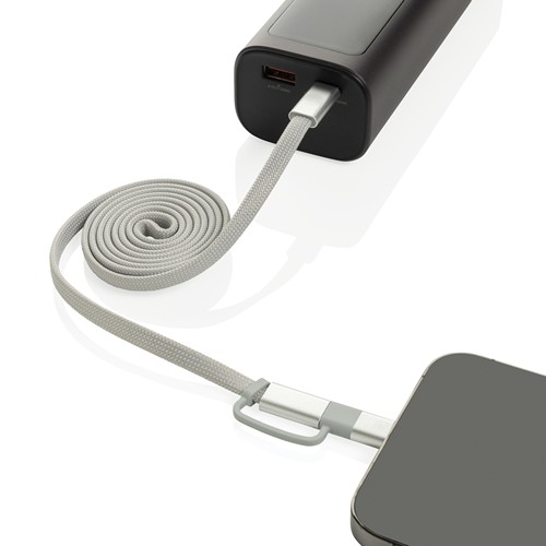 gray Cable magnético Arc 60W ultrafino 2 en 1 reciclado RCS