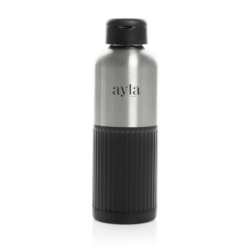 black Botella de agua antigoteo Ripple RCS R-steel con asa 750 ml