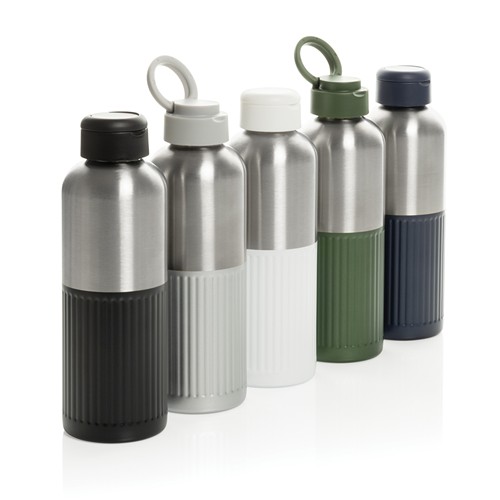 black Botella de agua antigoteo Ripple RCS R-steel con asa 750 ml