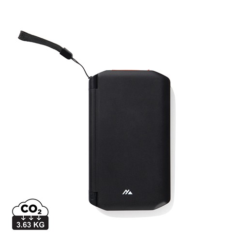 black Powerbank solar 10.000 mAh Nordic Drift Titan con 3 paneles