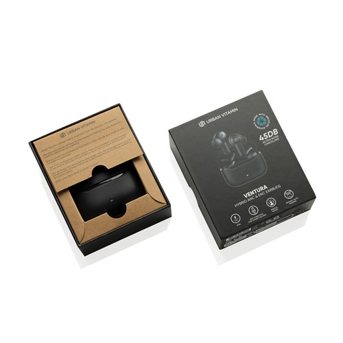 black Auriculares híbridos ANC y ENC Urban Vitamin Ventura RCS