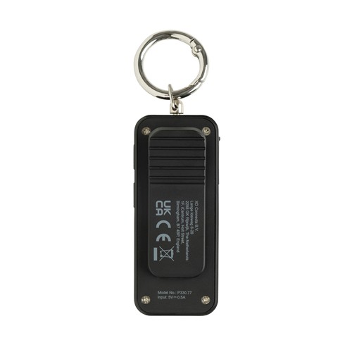 black GuardBuddy RCS alarma personal recargable por USB-C