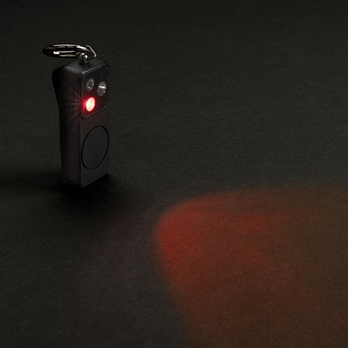black GuardBuddy RCS alarma personal recargable por USB-C