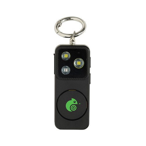 black GuardBuddy RCS alarma personal recargable por USB-C