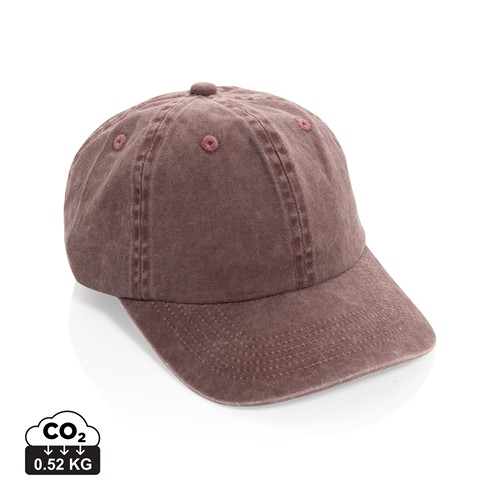 marrón oscuro vintage Gorra BEAU AWARE™ de sarga de algodón 6 paneles y 270 g/m.