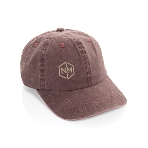 marrón oscuro vintage Gorra BEAU AWARE™ de sarga de algodón 6 paneles y 270 g/m.