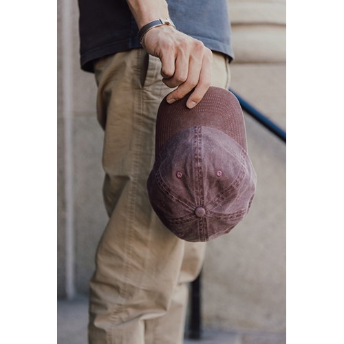 marrón oscuro vintage Gorra BEAU AWARE™ de sarga de algodón 6 paneles y 270 g/m.
