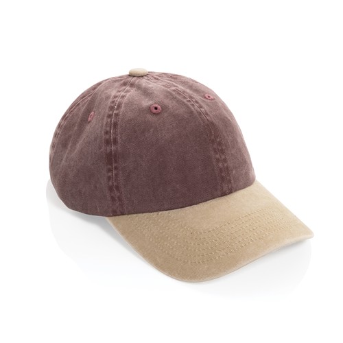 marrón oscuro vintage Gorra algodón bicolor 270 g/m² con 6 paneles BEAU AWARE™