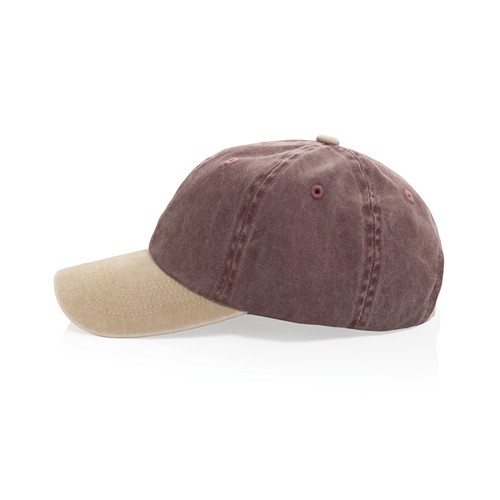 marrón oscuro vintage Gorra algodón bicolor 270 g/m² con 6 paneles BEAU AWARE™