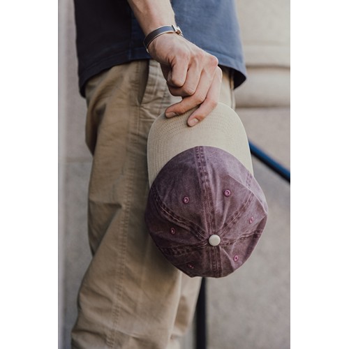 marrón oscuro vintage Gorra algodón bicolor 270 g/m² con 6 paneles BEAU AWARE™